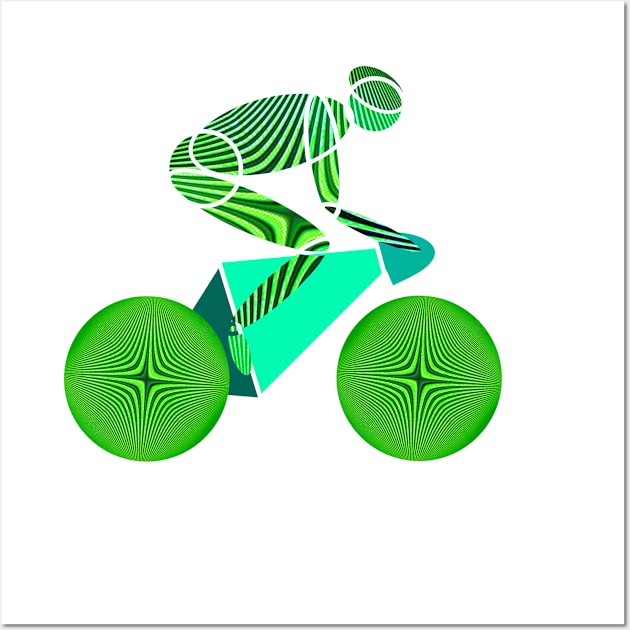 Cyclist on racing bicycle or mountain bike Wall Art by Bailamor